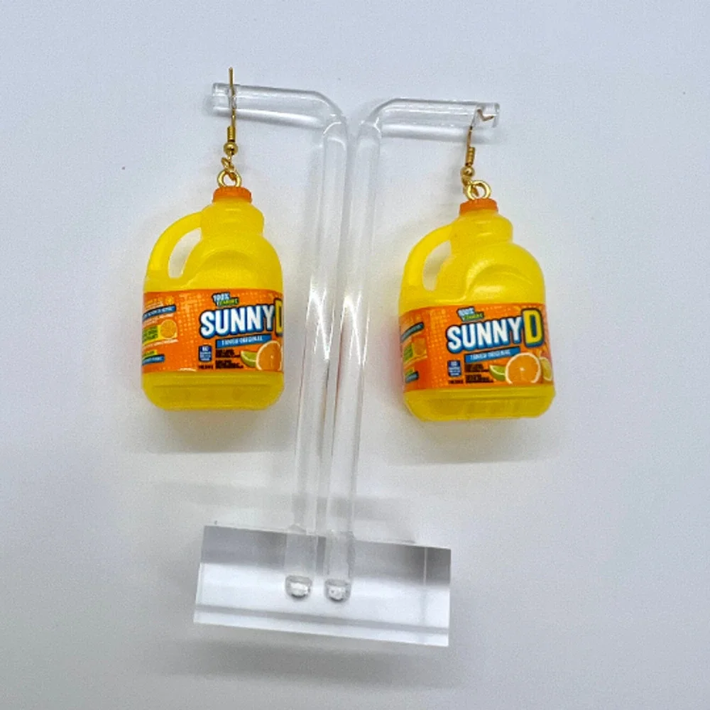 Sunny D Earrings - Y2K Nostalgia Earrings - Juice Bottle Mini Brands Earrings